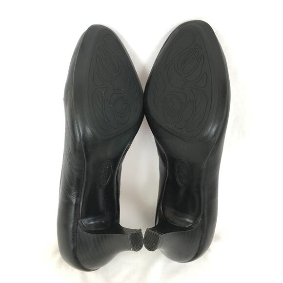 Softshoe by Medicus Pascal Career Heels 6 M Black Leather Horsebit Mock Croc EUC - Picture 4 of 8